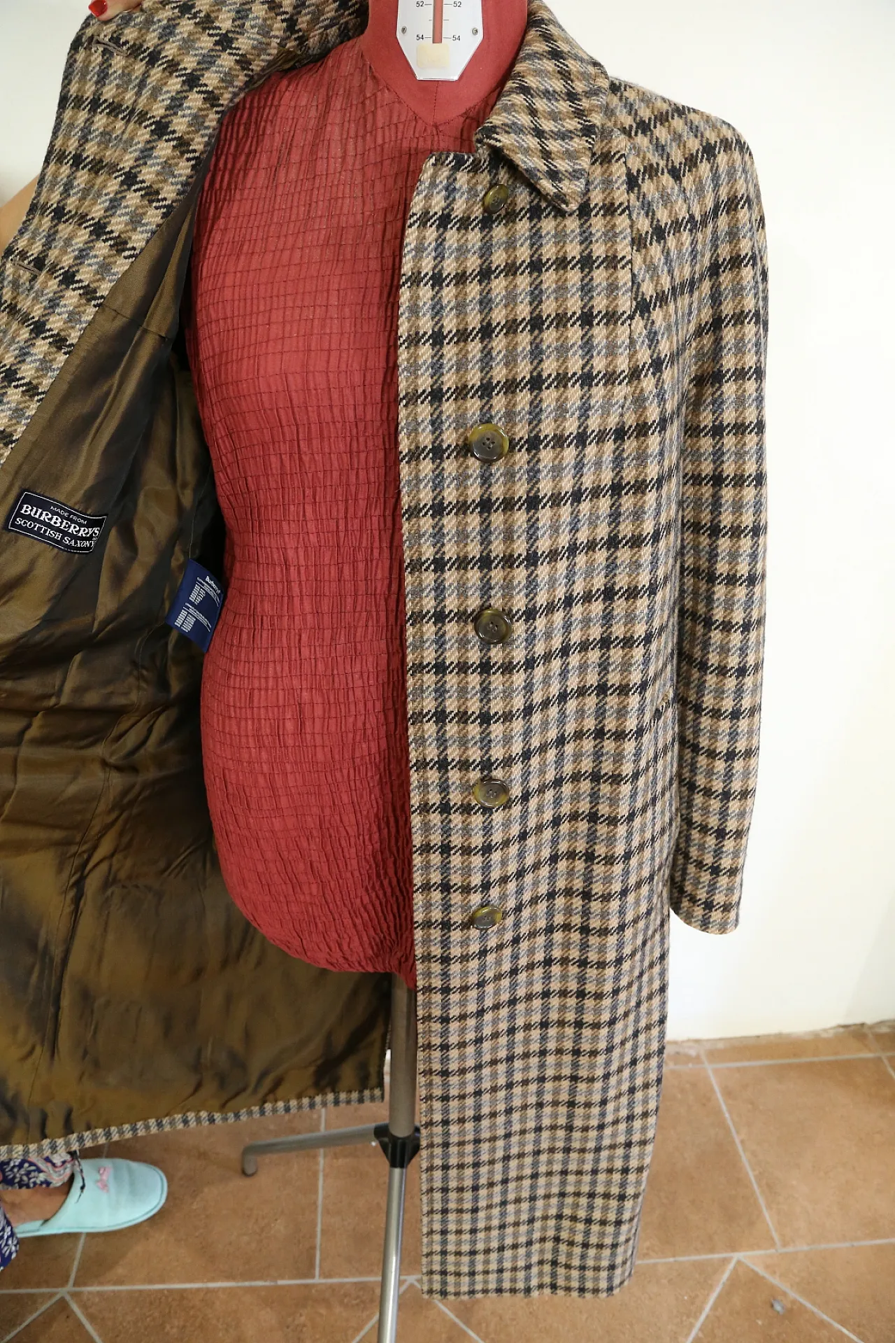 Cappotto Burberry's donna lana Scottish Saxon, anni '90 20