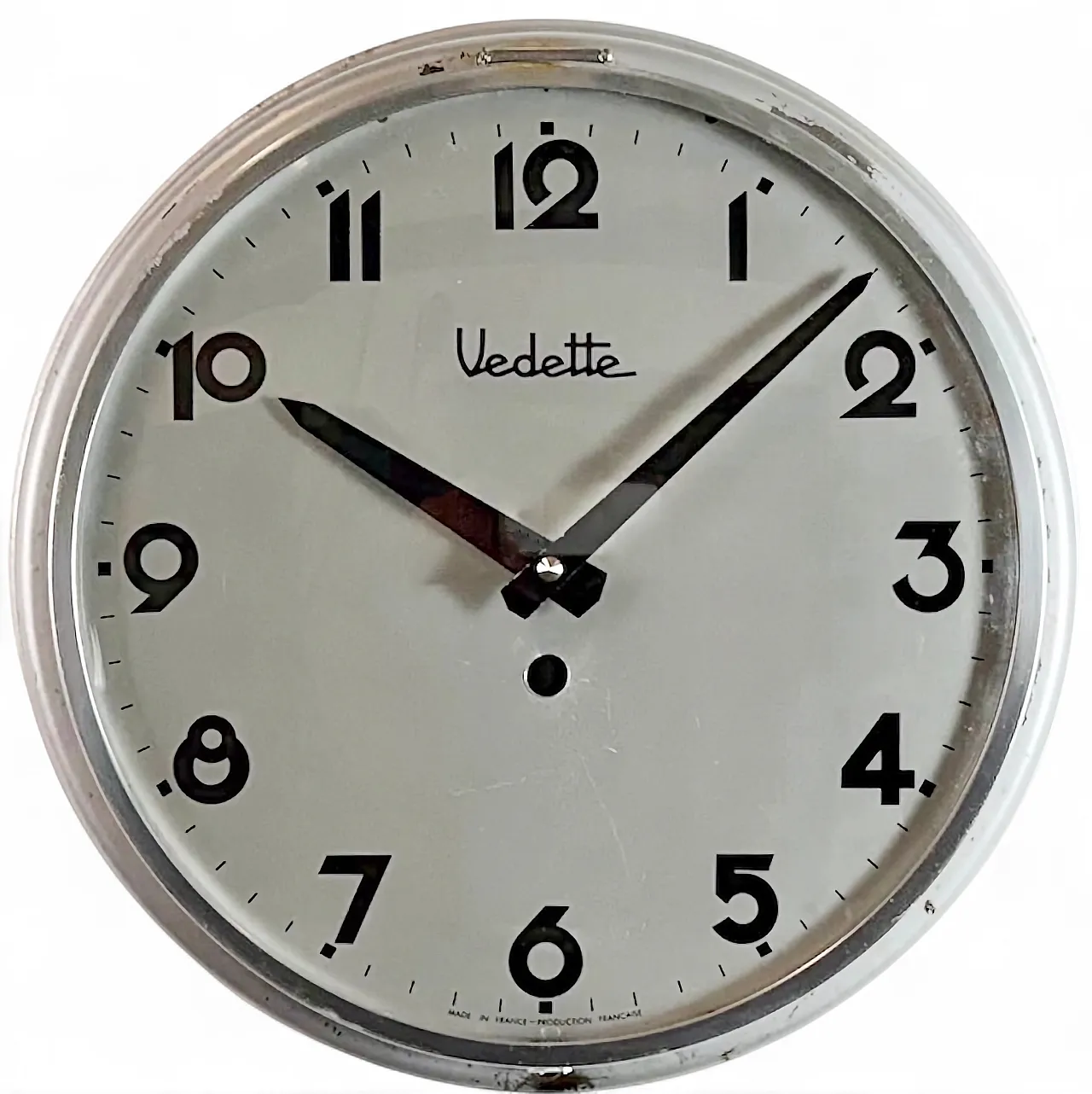 Grey Industrial French Wall Clock from Vedette, 1950s 19
