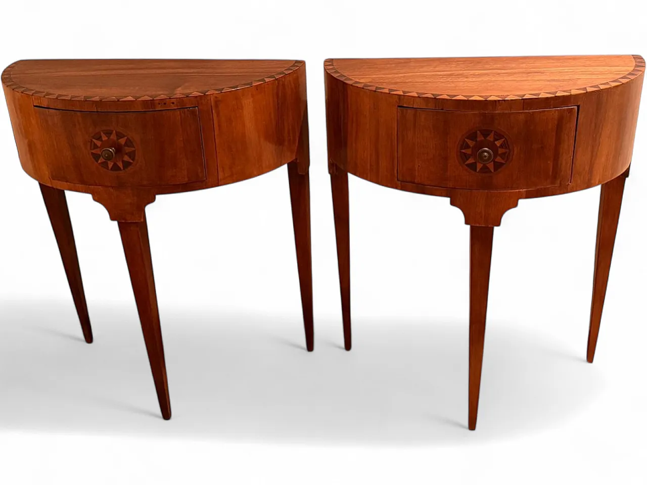 Mid-century Italian Neoclassical style inlaid walnut Atelier, 50s 16