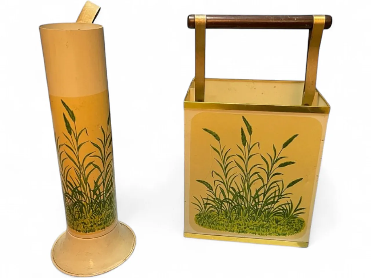 Pair of Umbrella stand and magazine rack, 1950s 7