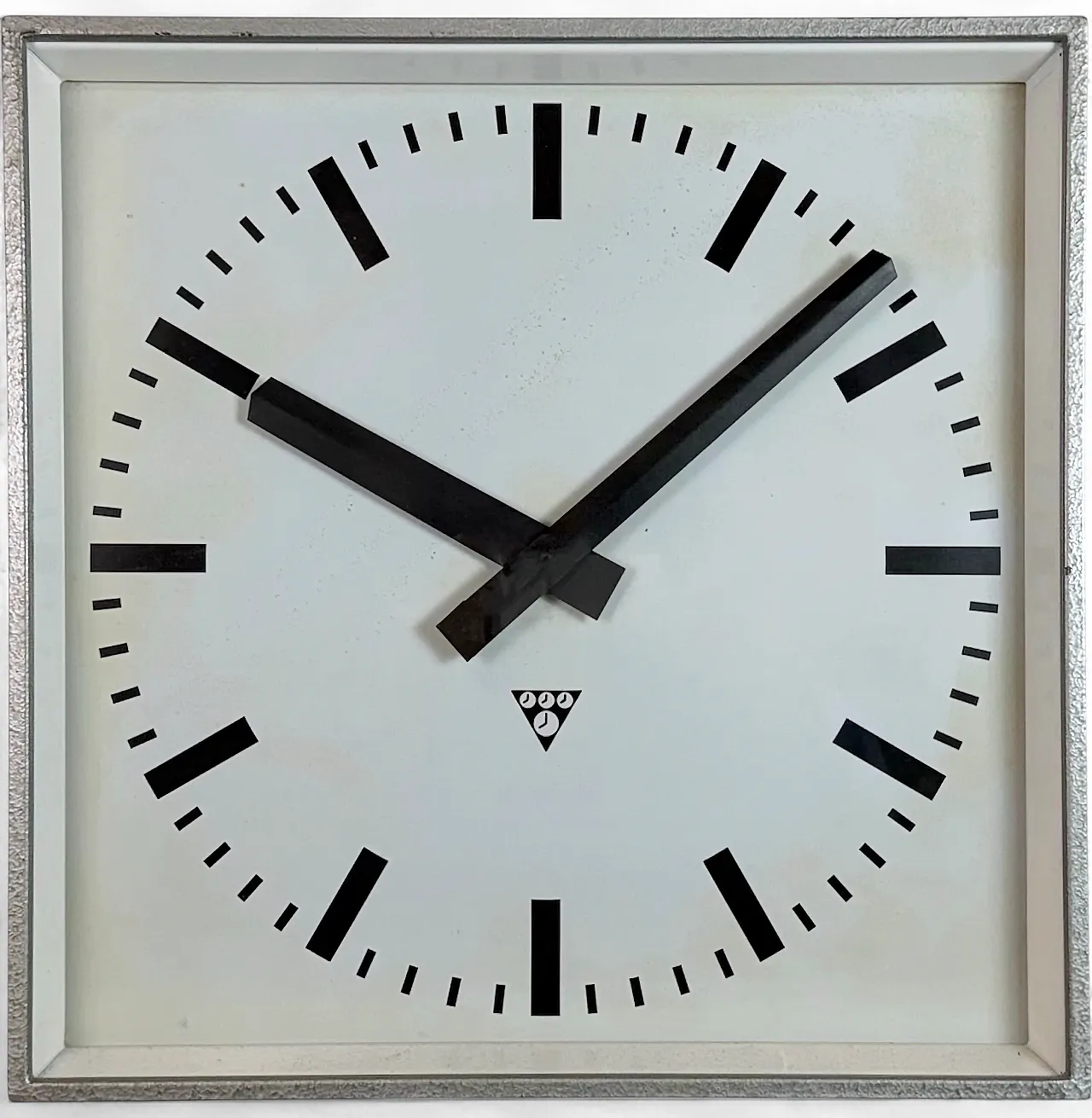 Large Grey Square Wall Clock from Pragotron, 1970s 21