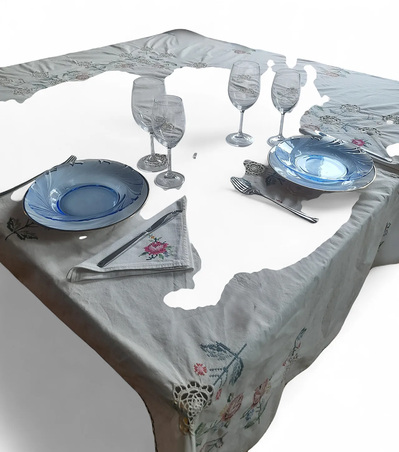 Tovaglia lavorata a mano, anni '50 27