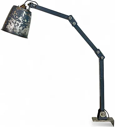 Industrial Grey Adjustable Table Lamp from Memlite, 1960s