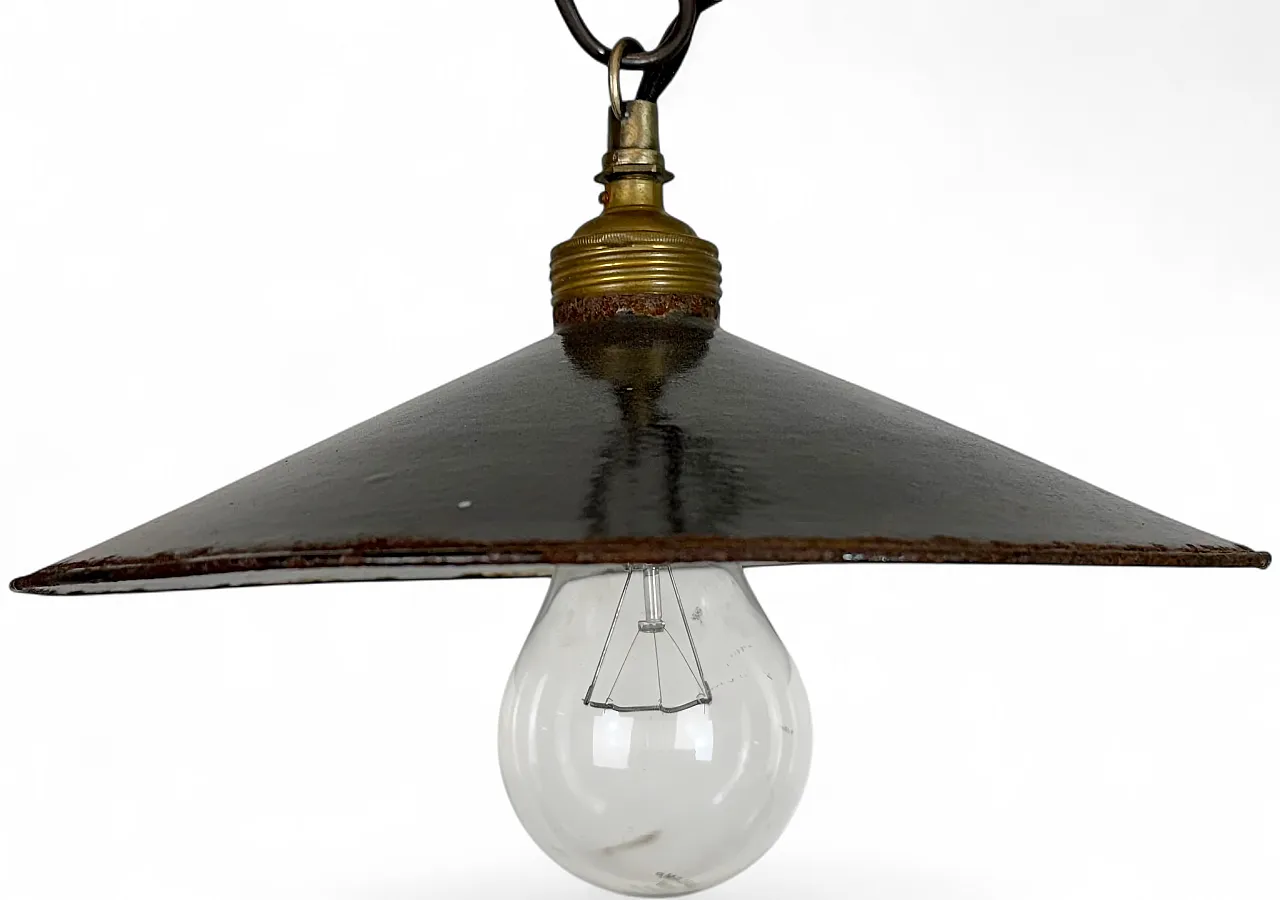 Industrial Black Enamel Light, 1930s 16