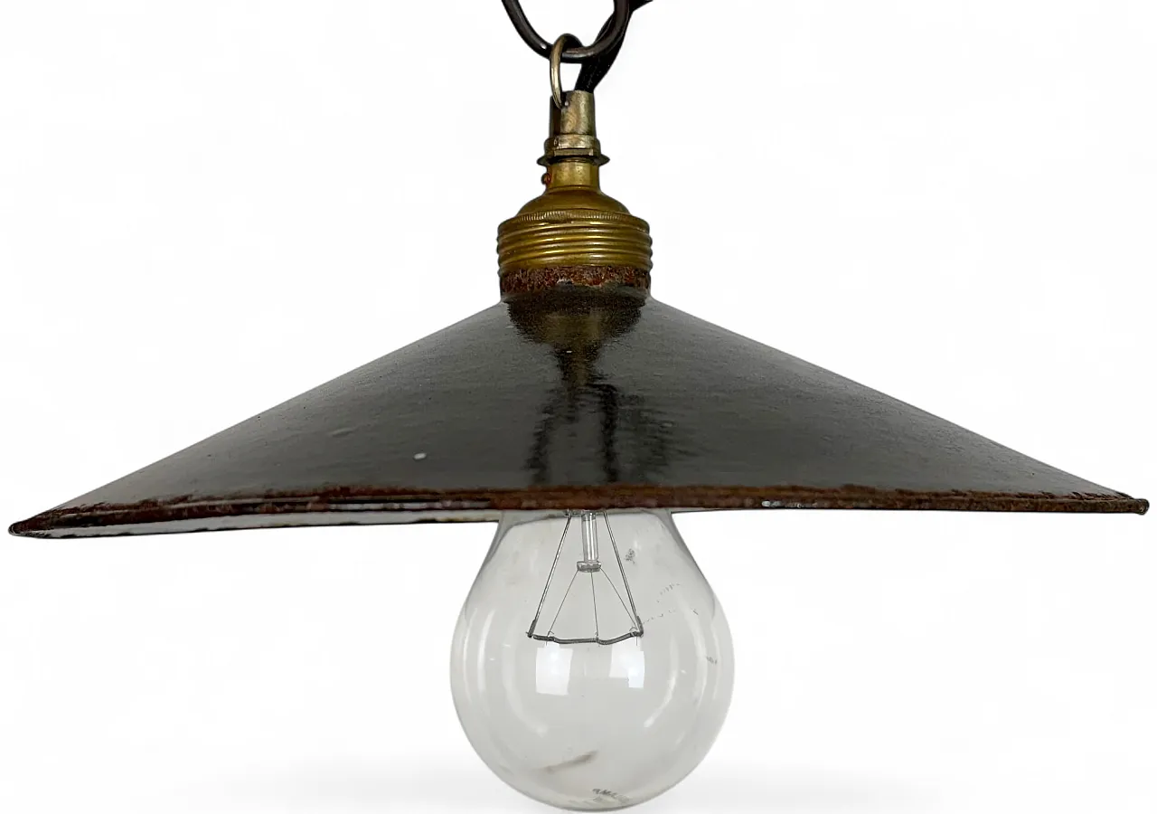 Industrial Black Enamel Light, 1930s 17