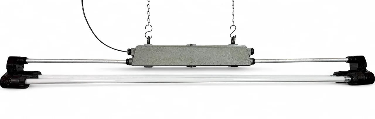 Industrial Grey Tube Light from Elektrosvit, 1970s 21