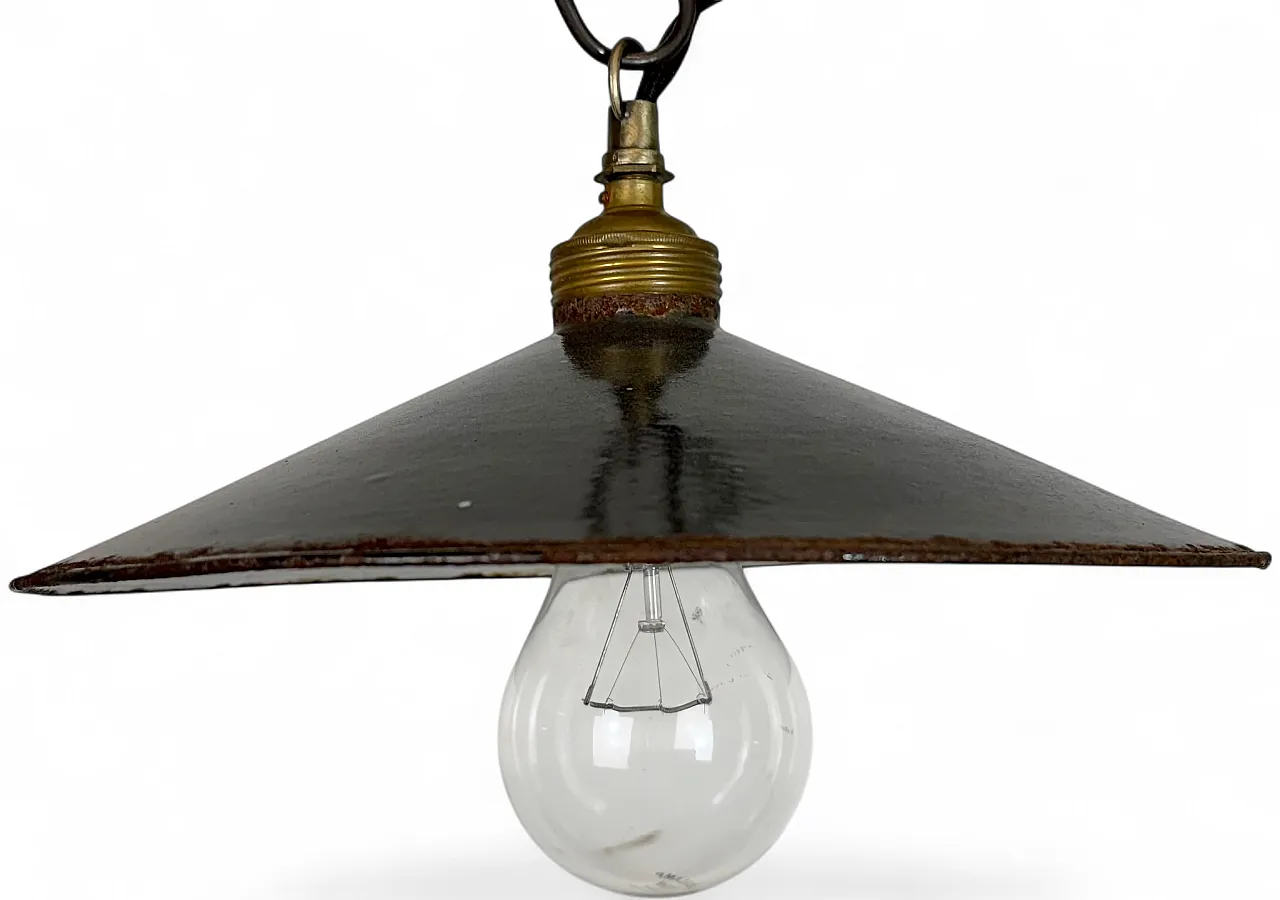 Industrial Black Enamel Light, 1930s 19
