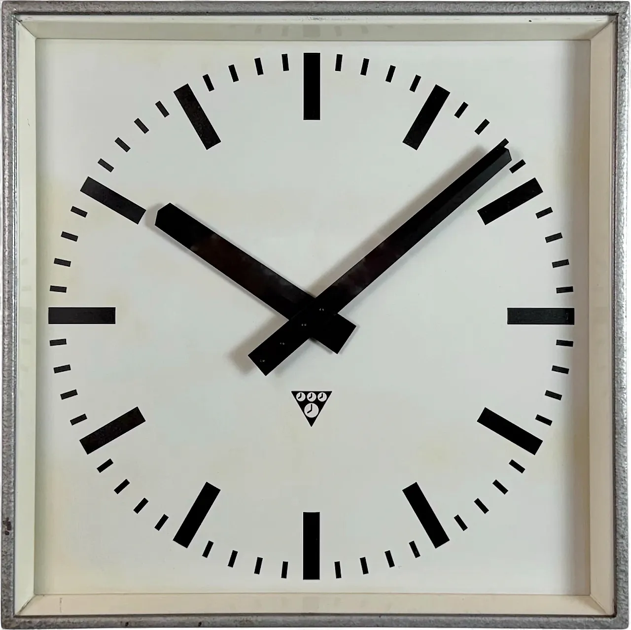 Large Grey Square Wall Clock from Pragotron, 1970s 19