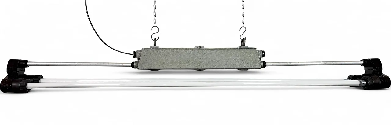 Industrial Grey Tube Light from Elektrosvit, 1970s 23