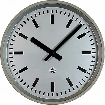 Grey Industrial Station Wall Clock from TCW , 1960