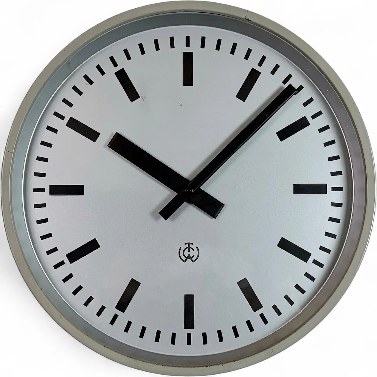 Grey Industrial Station Wall Clock from TCW , 1960 21