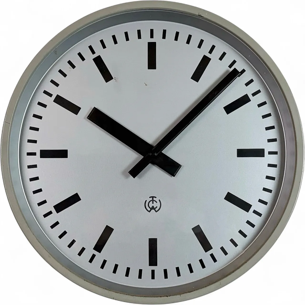 Grey Industrial Station Wall Clock from TCW , 1960 22