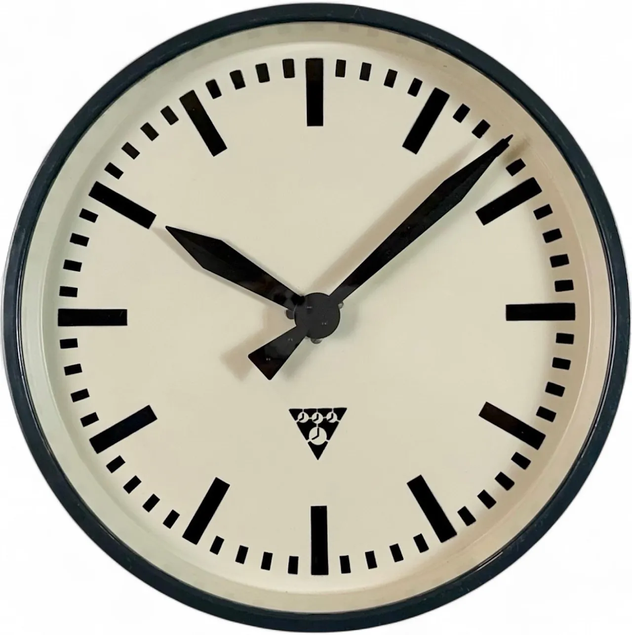 Dark Grey Industrial Factory Wall Clock from Pragotron, 1960s 19