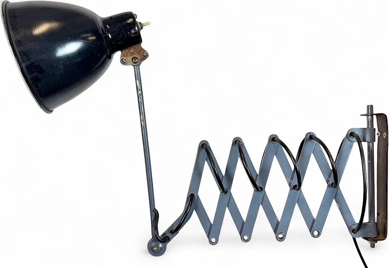 Black Industrial Soviet Scissor Wall Lamp, 1960s 20