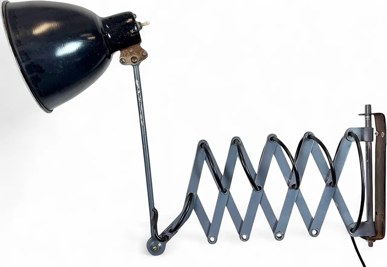 Black Industrial Soviet Scissor Wall Lamp, 1960s 21