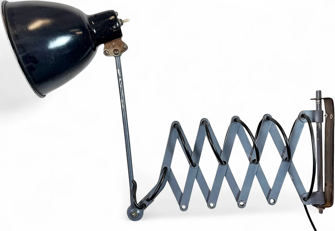 Black Industrial Soviet Scissor Wall Lamp, 1960s 22