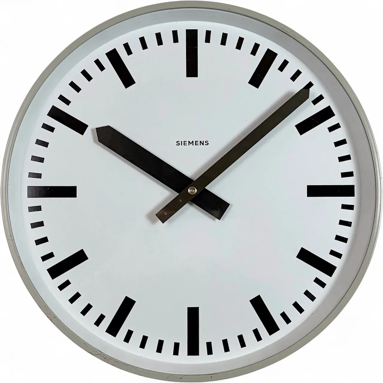 Grey Industrial Factory Wall Clock from Siemens, 1970s 18