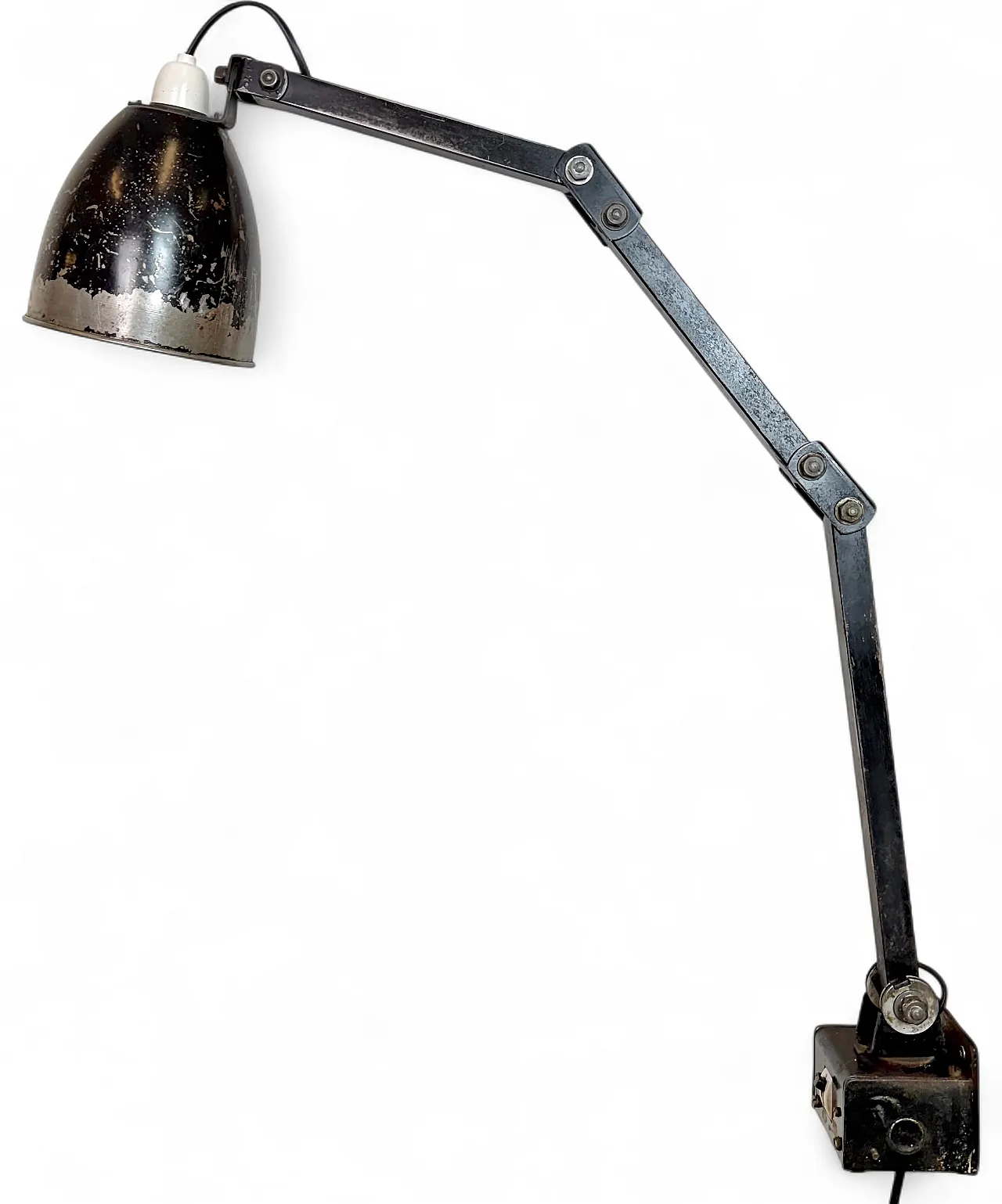 Industrial Black Adjustable Wall Lamp from Memlite, 1960s 26