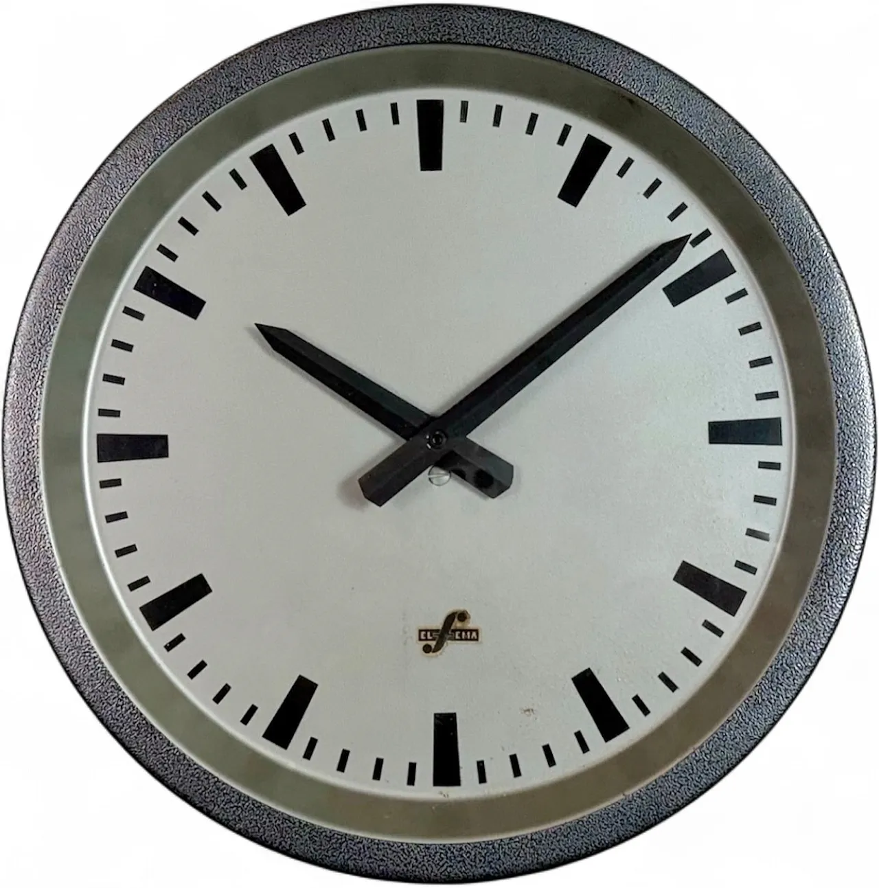 Grey Industrial Factory Wall Clock from Elfema, 1960s 17