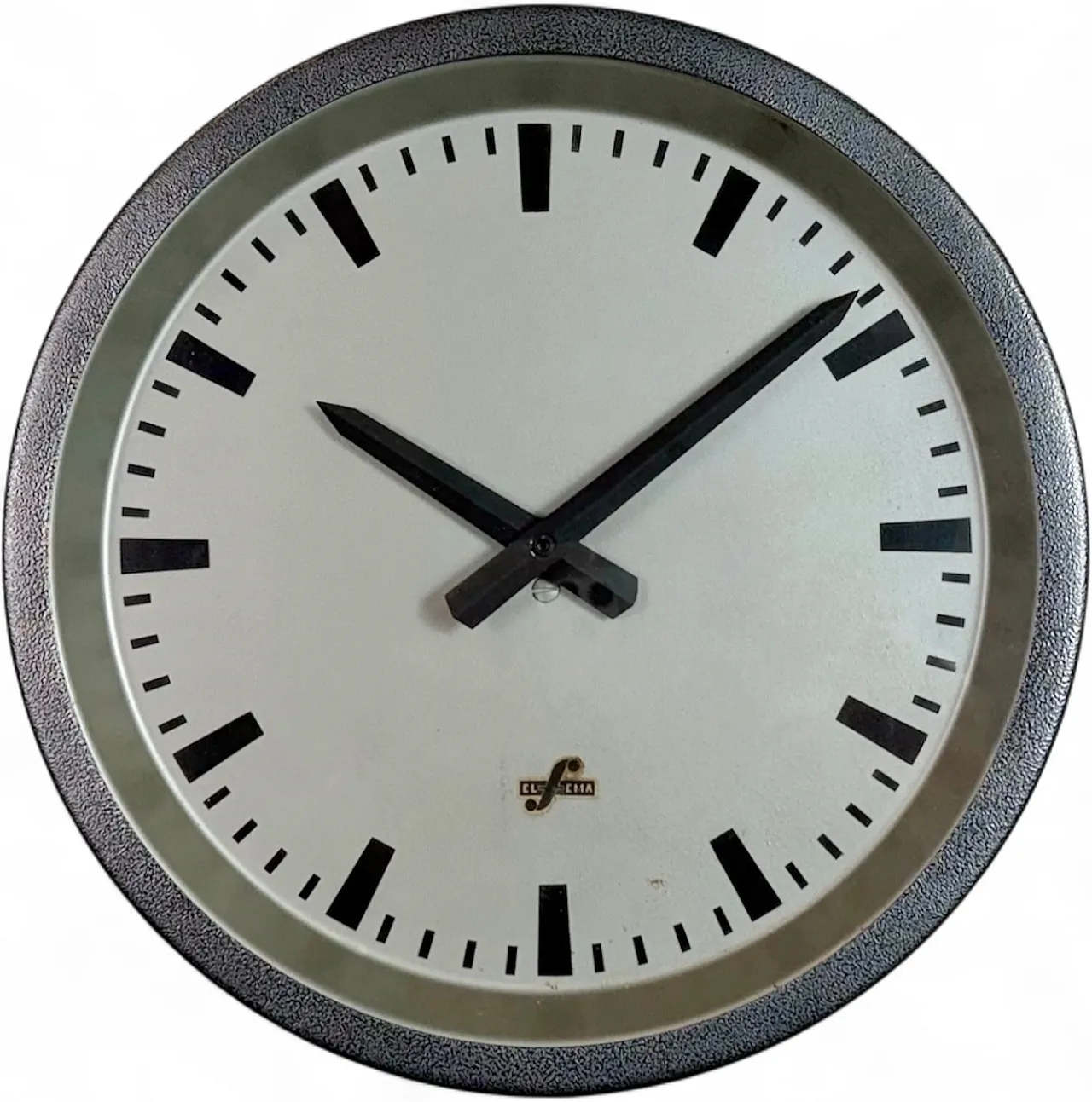 Grey Industrial Factory Wall Clock from Elfema, 1960s 18