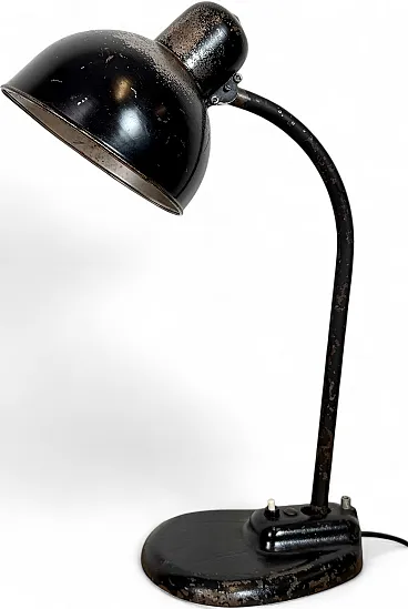Black Industrial Bauhaus Table Lamp, 1930s