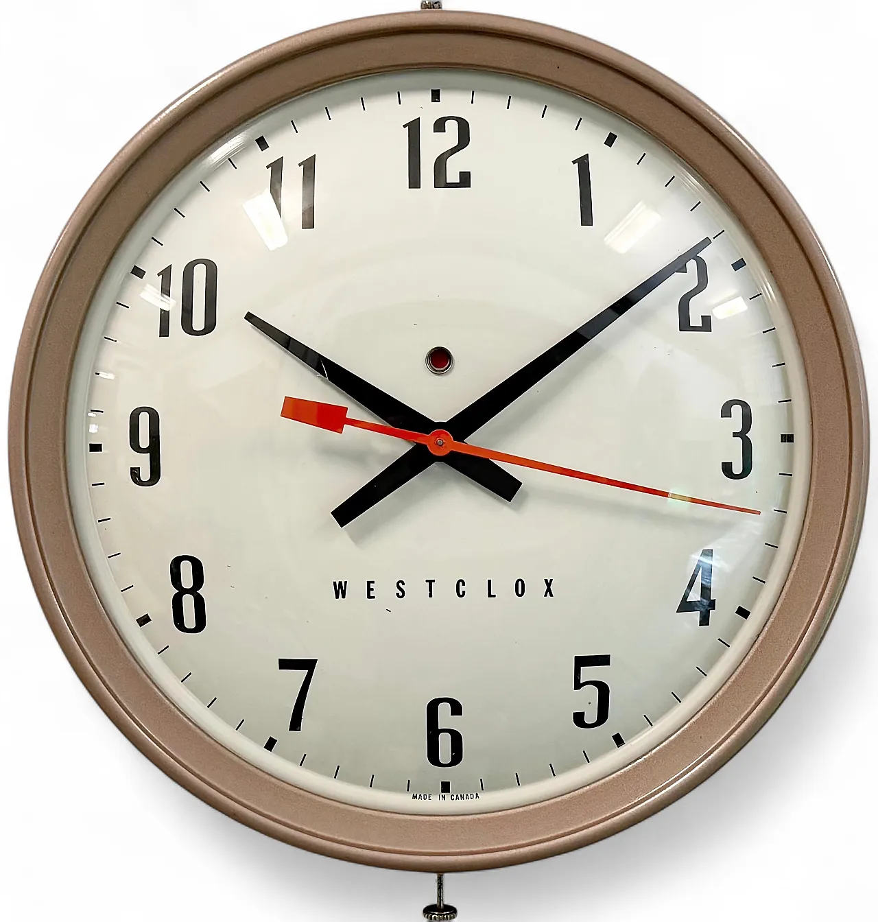 Brown Industrial Electric Station Wall Clock from Westclox , 1960s 21