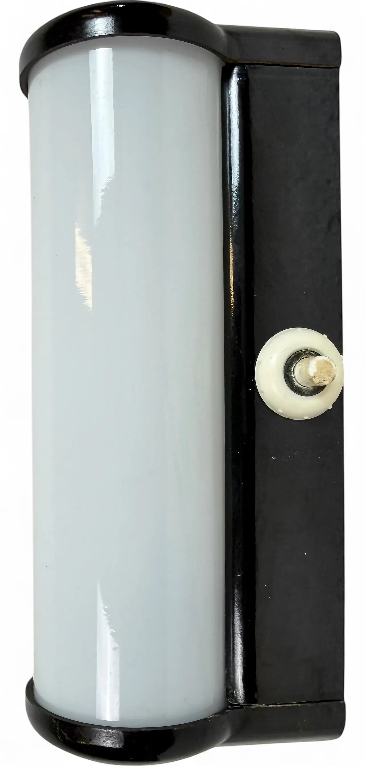 Industrial Brown Bakelite Wall Light with Milk Glass, 1950s 12