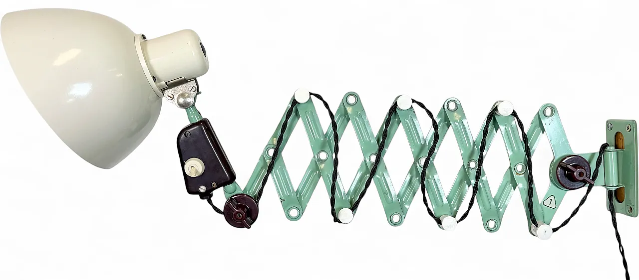 Industrial East German Scissor Lamp from VEB Zweckleuchtenbau Dresden, 21