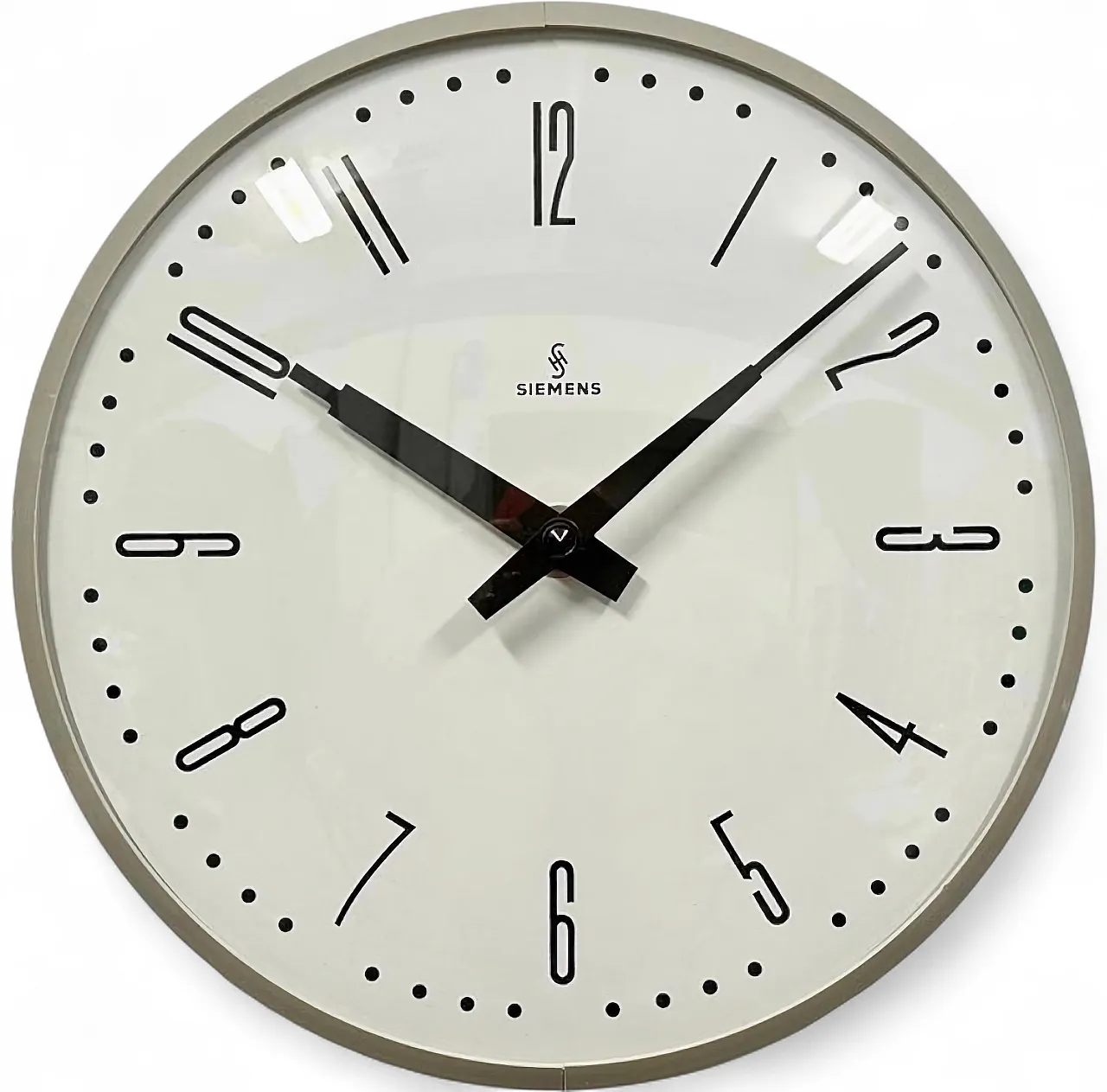 Grey Industrial Factory Wall Clock from Siemens, 1970s 17