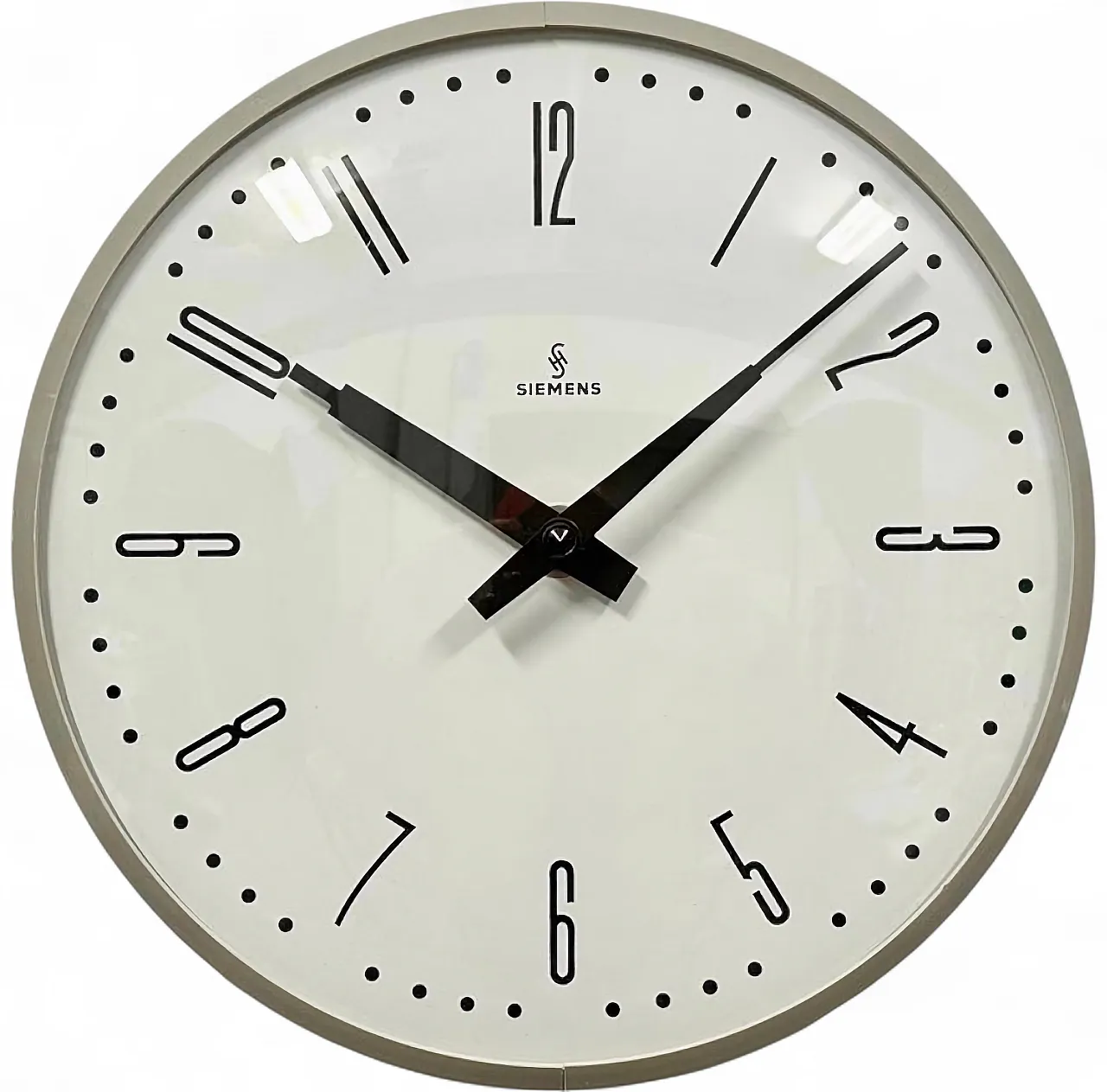 Grey Industrial Factory Wall Clock from Siemens, 1970s 18