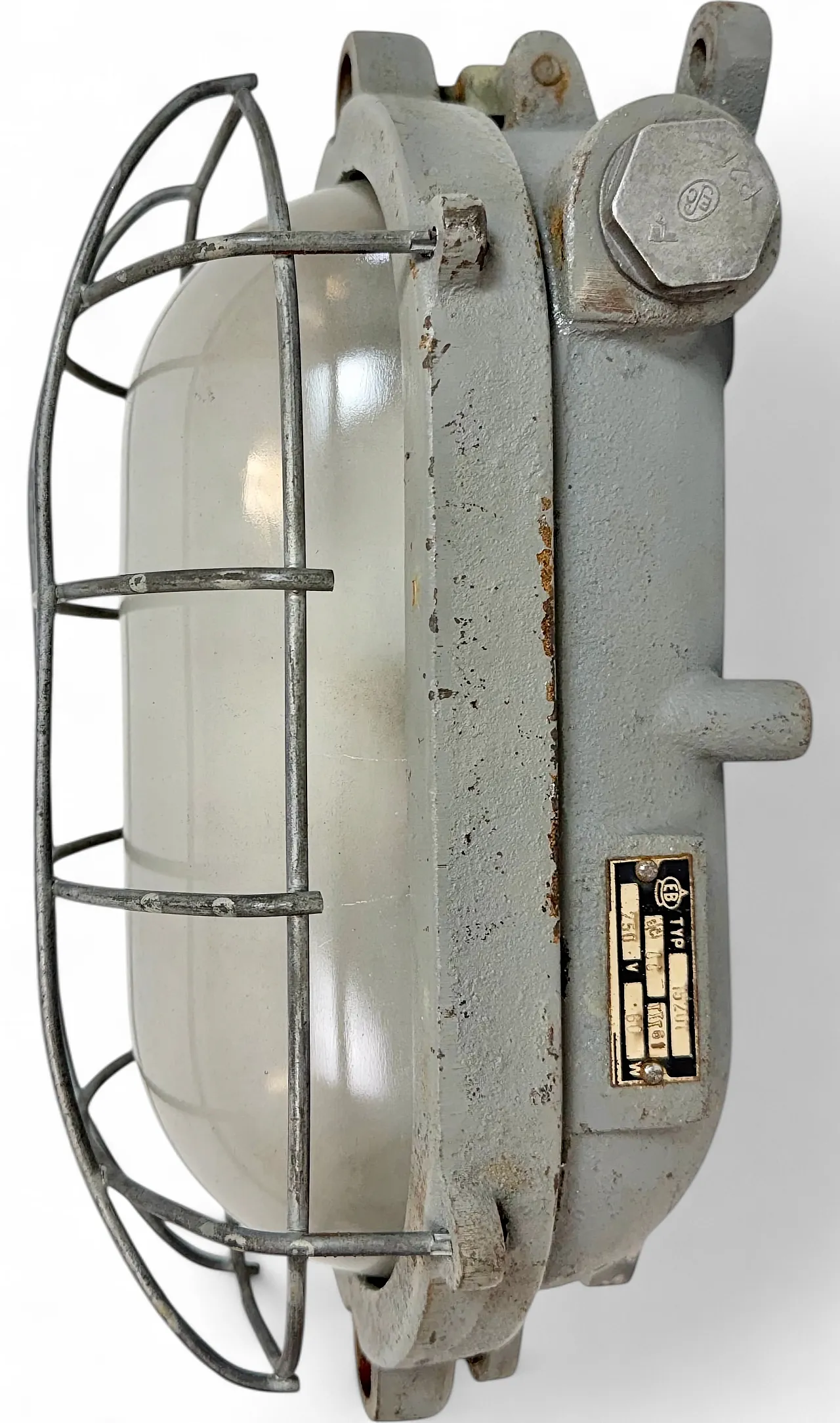 Grey Industrial Cast Iron Wall Light from Elektrosvit, 1960s 11