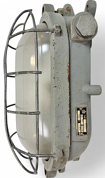 Grey Industrial Cast Iron Wall Light from Elektrosvit, 1960s