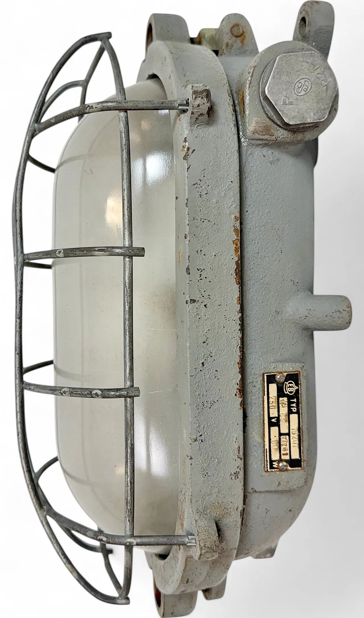 Grey Industrial Cast Iron Wall Light from Elektrosvit, 1960s 12