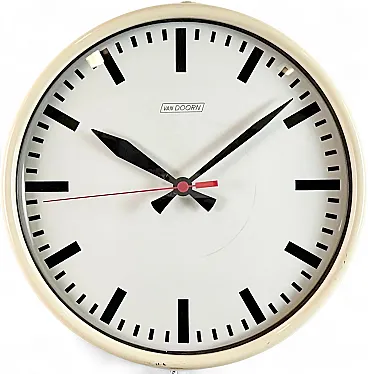 Vintage Beige School Wall Clock from Van Doorn, 1960s