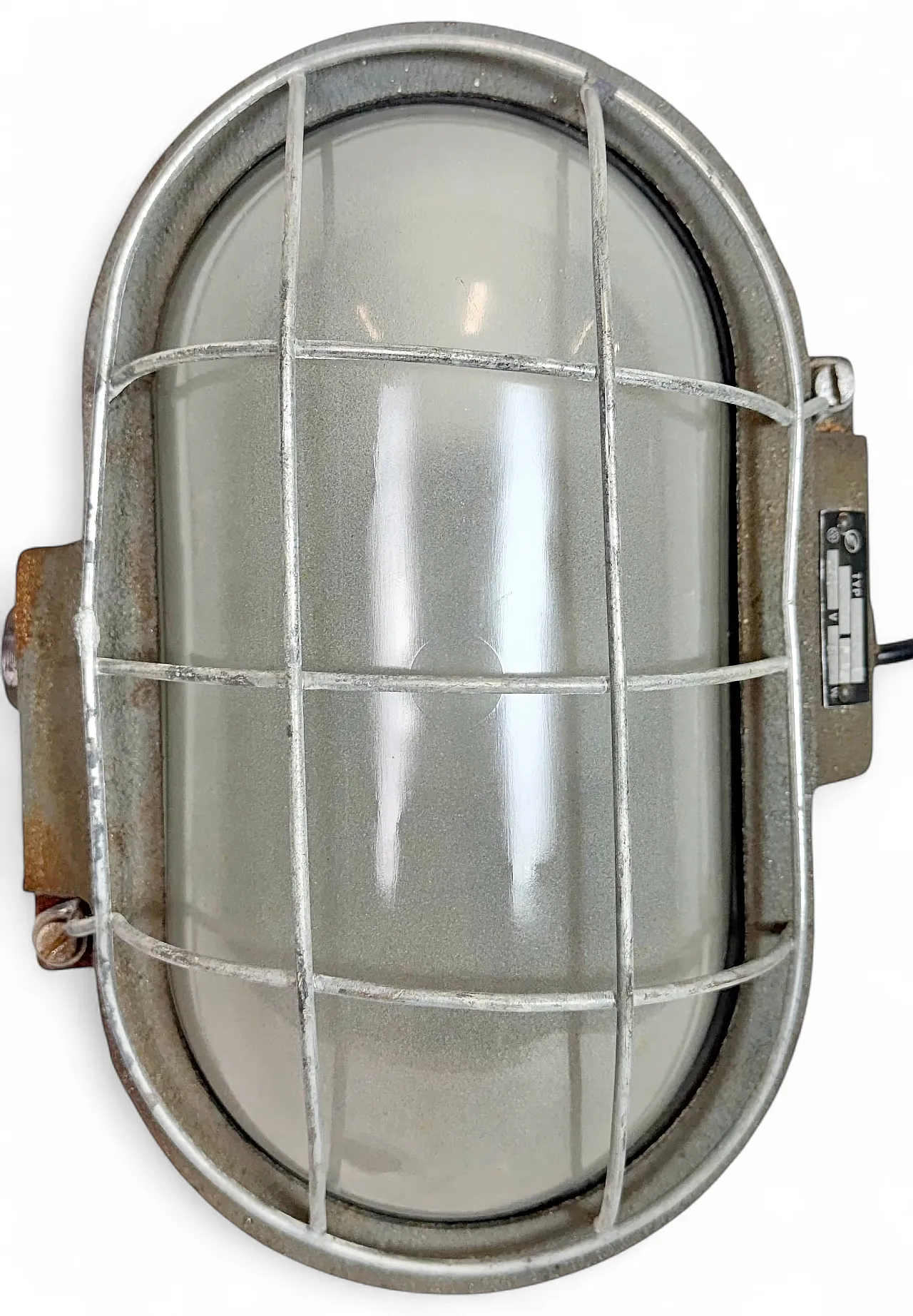 Grey Industrial Cast Iron Wall Light from Elektrosvit, 1960s 16