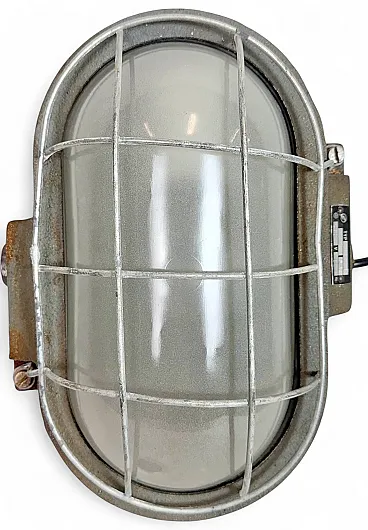 Grey Industrial Cast Iron Wall Light from Elektrosvit, 1960s