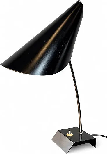Vintage Black Table Lamp by Josef Hůrka for Napako, 1960s