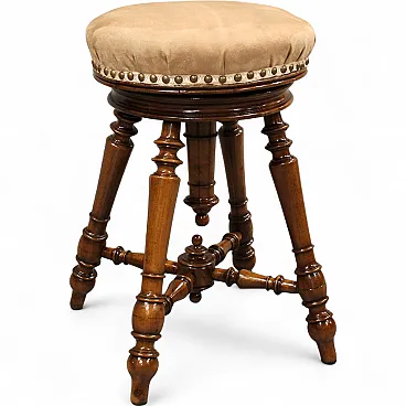 Walnut piano stool, 19th century