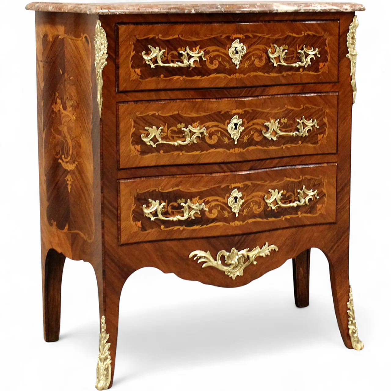 Cassettone comò Napoleone III intarsiato '800 15