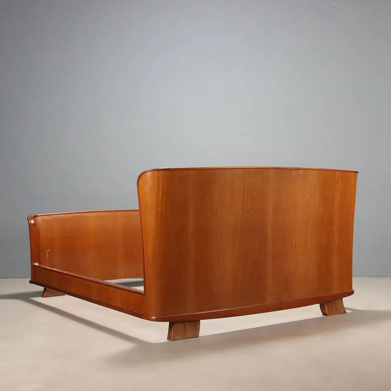 Mahogany veneer double bed, 20th century 10