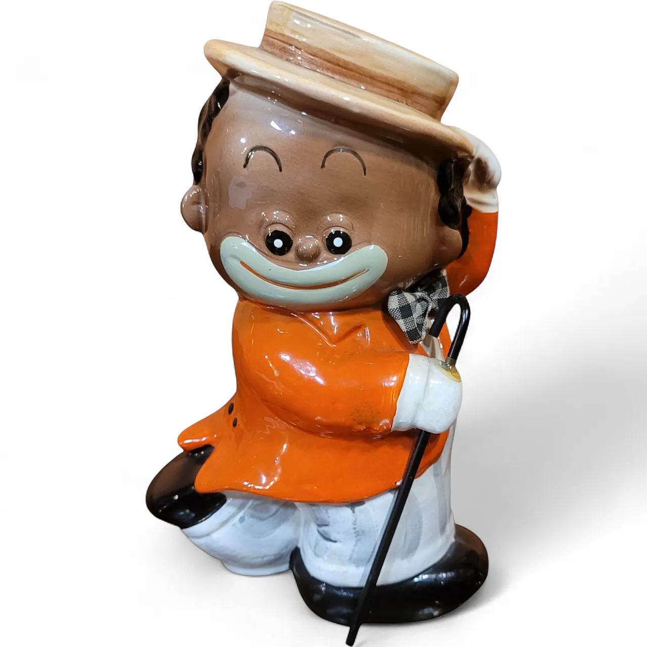 Piggy bank in the shape of a dancer in Kotobuki polychrome ceramic 9