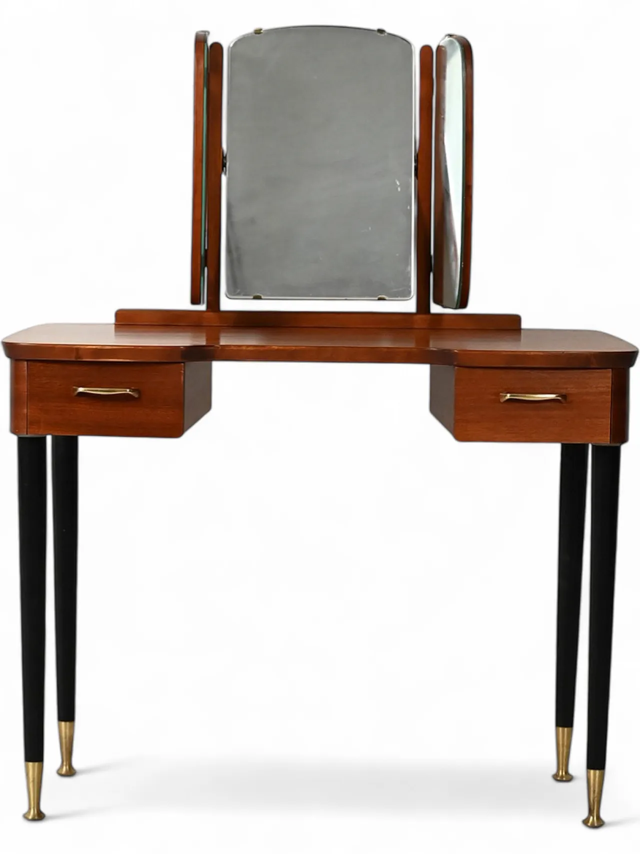 Scandinavian dressing table with trefoil mirror, 60s 9
