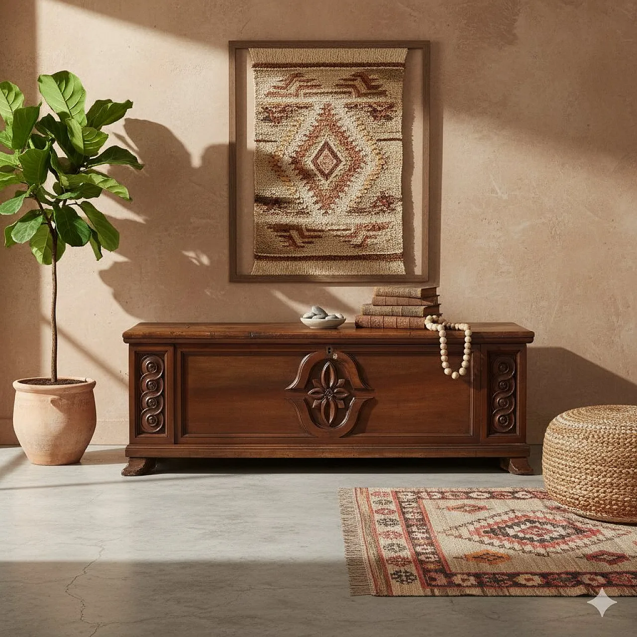 Cassapanca in noce, fine '700 2