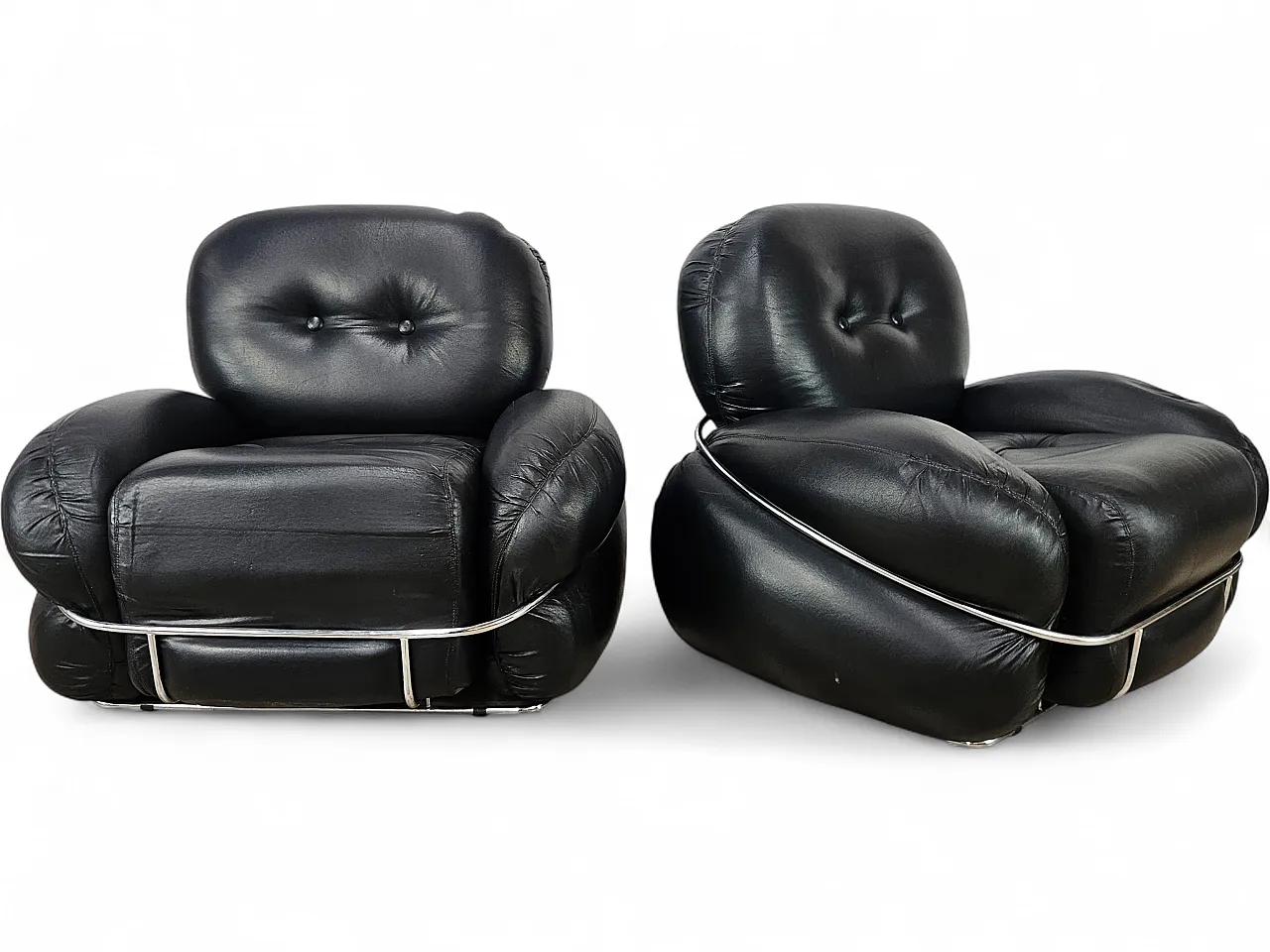 Okay armchairs by Adriano Piazzesi, 70s 15