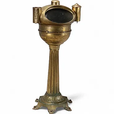 Bussola nautica alloggiata in una chiesuola di ottone, '900