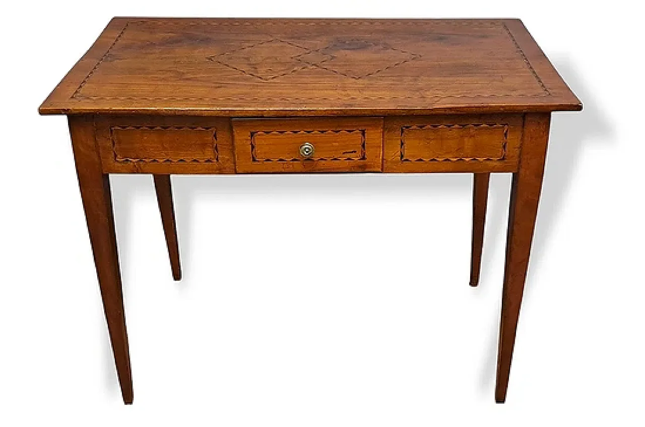 Cherry wood center writing desk, 19th century 1