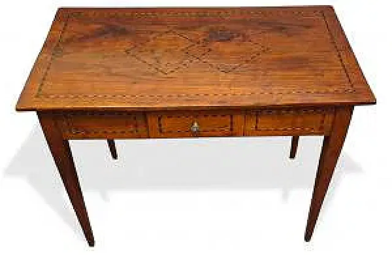 Cherry wood center writing desk, 19th century 4