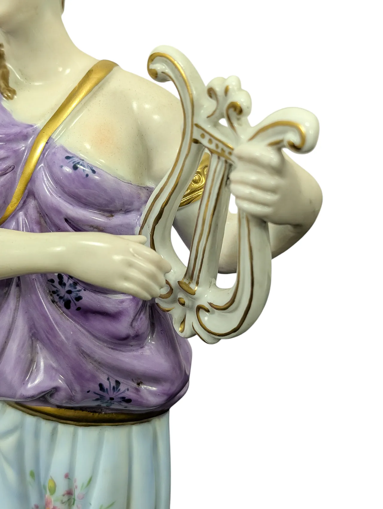 Porcelain muse statuette with lyre 8