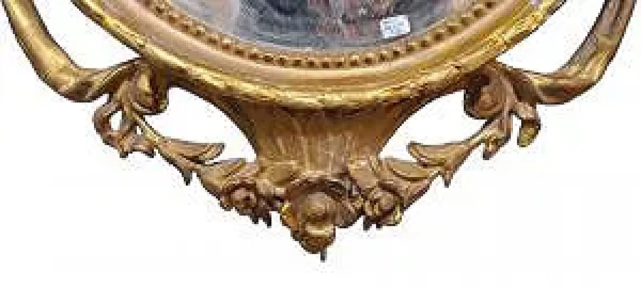 Louis XVI oval mirror in carved and gilded wood, 19th century 5