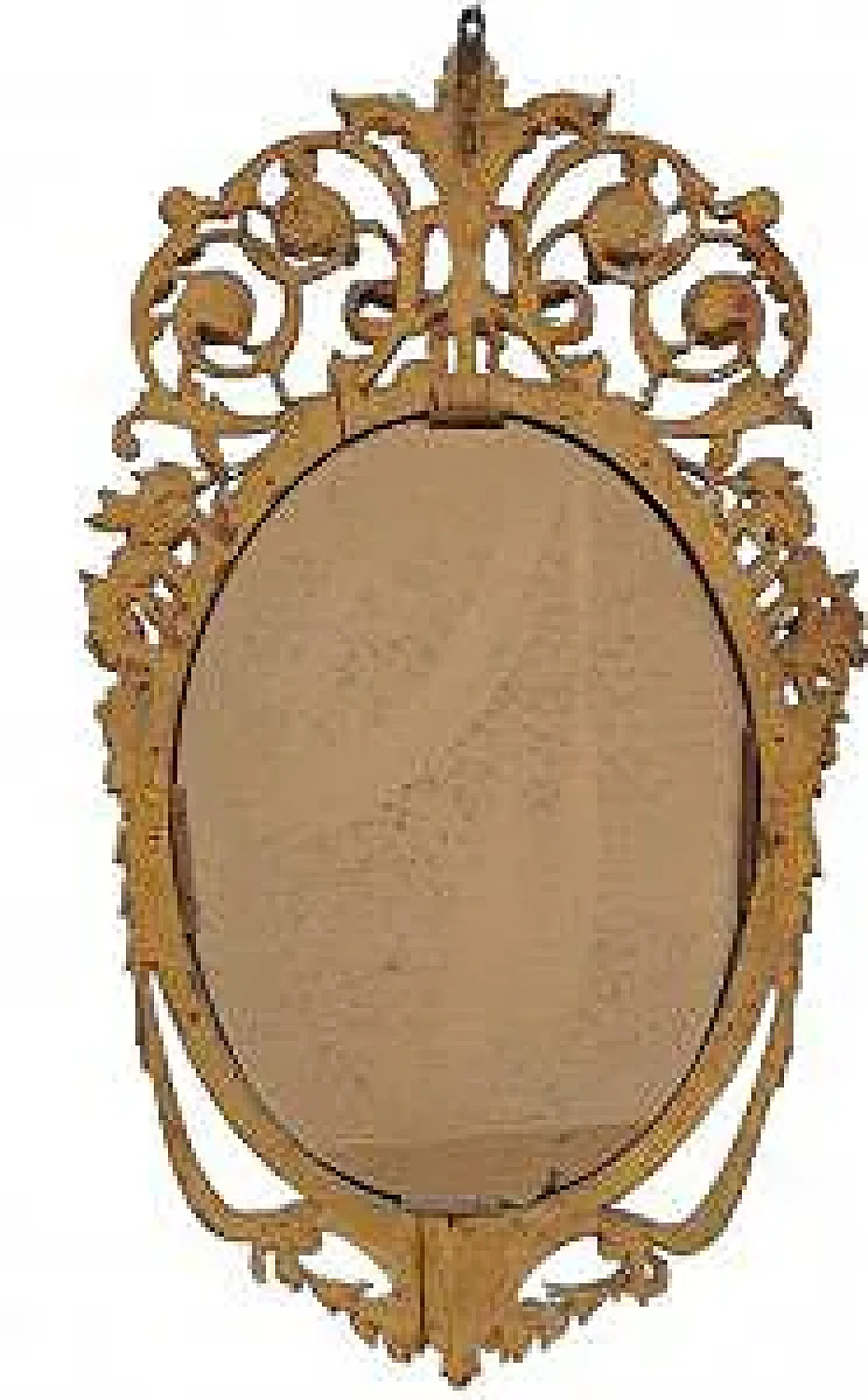 Louis XVI oval mirror in carved and gilded wood, 19th century 10